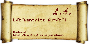 Löwentritt Aurél névjegykártya